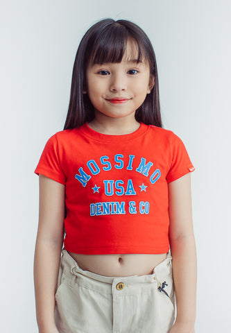 Mossimo Kids Vashlyn True Red Basic Cropped Tee