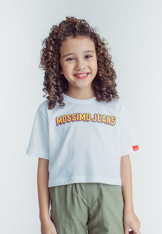 Mossimo Kids Myrtle White Loose Cropped Fit tee