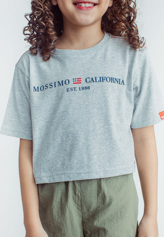 Mossimo Kids Kayce Heather Gray Loose Cropped Fit Tee