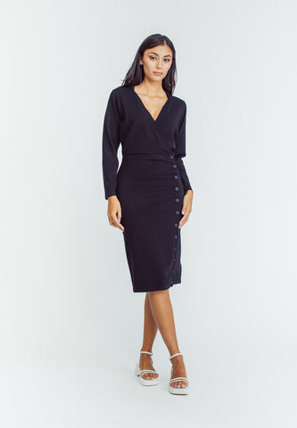 Mossimo Therese Black Bodycon Dress with Slit