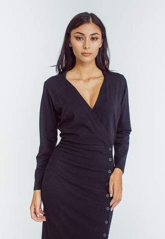 Mossimo Therese Black Bodycon Dress with Slit