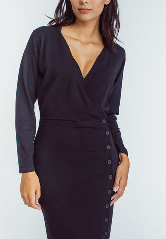 Mossimo Therese Black Bodycon Dress with Slit