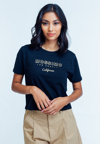 Mossimo Nicole Black Classic Crop Fit Tee