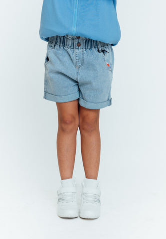 Mossimo Kids Risha Light Blue Paper Bag Waist Roll Up Hem Denim  Shorts