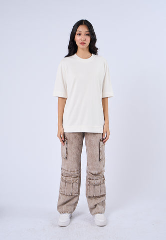 Mossimo Felicity Off White Round Neck Tshirt