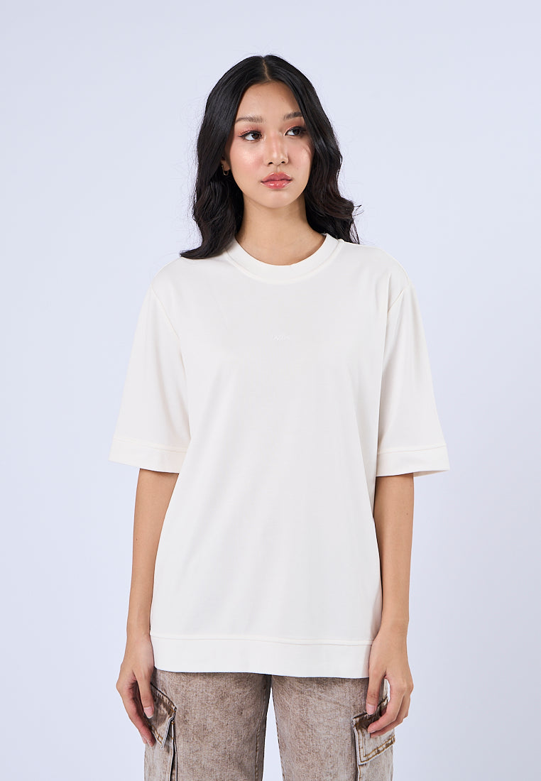 Mossimo Felicity Off White Round Neck Tshirt