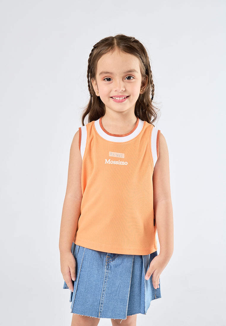 Mossimo Kids Charmaine Apricot Orange Cropped Vest Knit Top