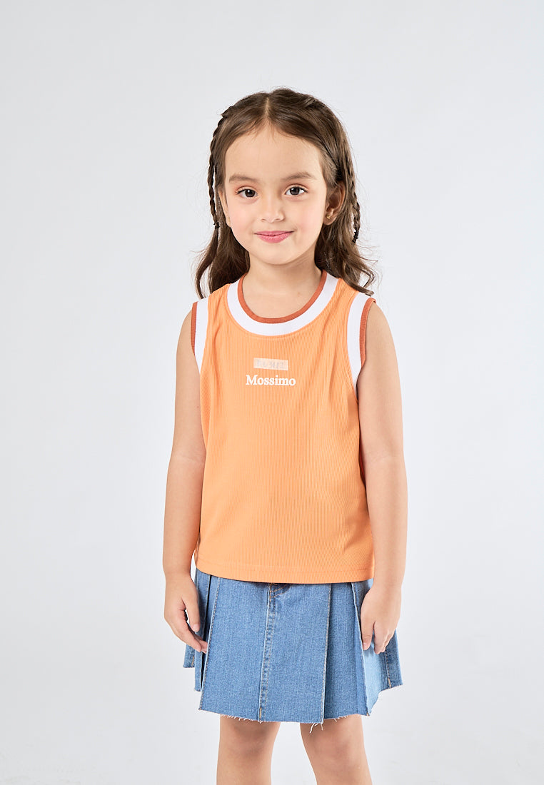 Mossimo Kids Charmaine Apricot Orange Cropped Vest Knit Top