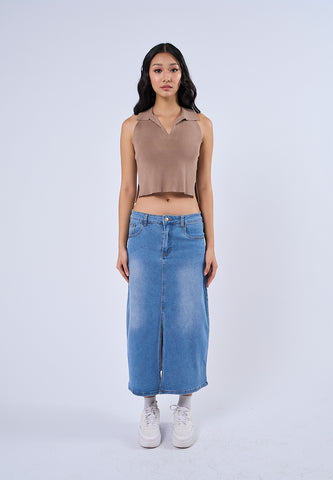 Mossimo Emilia Medium Blue Straight Denim Skirt