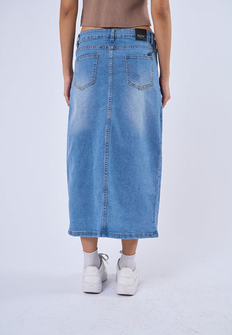 Mossimo Emilia Medium Blue Straight Denim Skirt