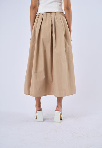 Mossimo Maddie Beige Pleated Long Skirt