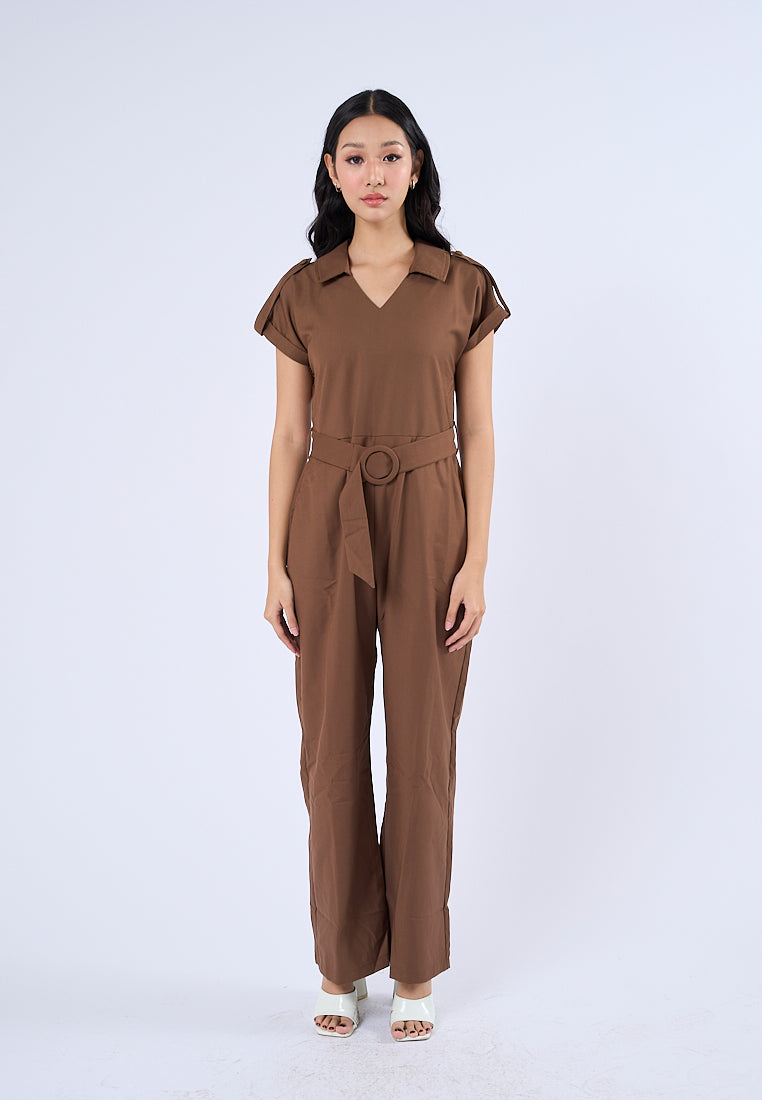 Mossimo Palmira Choco Brown Wide Leg Jumpsuit