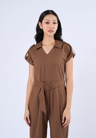 Mossimo Palmira Choco Brown Wide Leg Jumpsuit