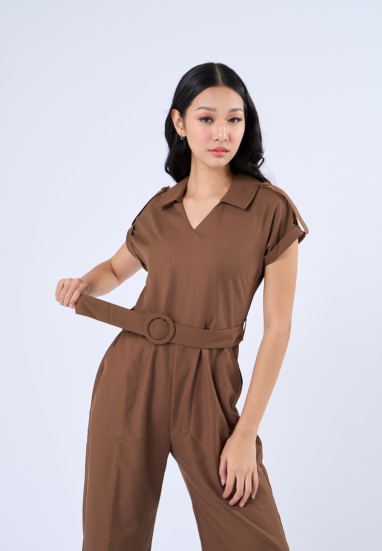 Mossimo Palmira Choco Brown Wide Leg Jumpsuit