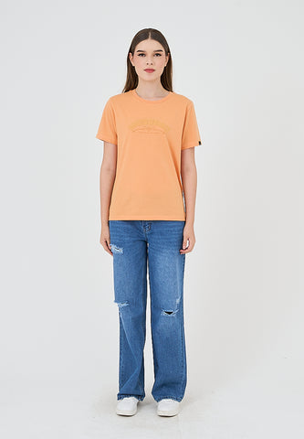 Mossimo Maria Light Orange Classic Fit Tee