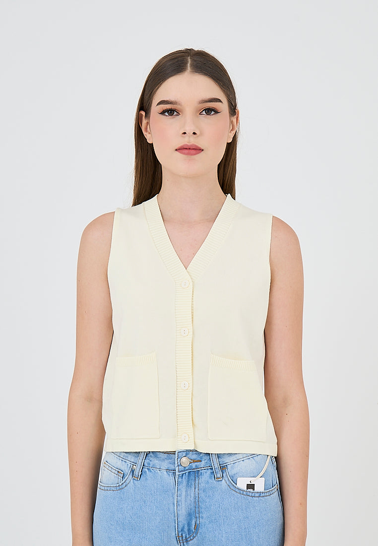 Mossimo Maxene Light Yellow Buttondown Knitted Cardigan