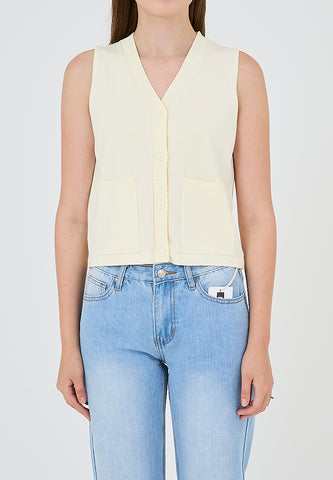 Mossimo Maxene Light Yellow Buttondown Knitted Cardigan