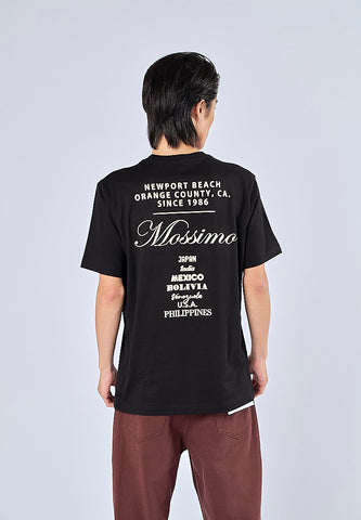 Mossimo Riven Black Round Neck Comfort Fit Tee