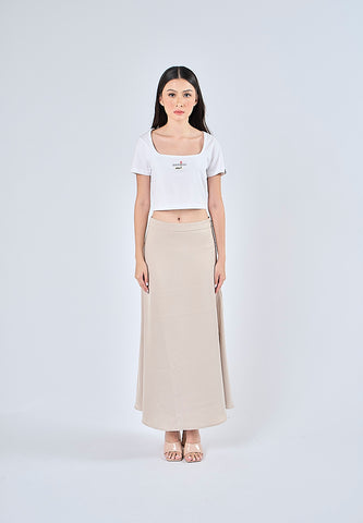 Mossimo Shyra White Retro Cropped Fit Tee