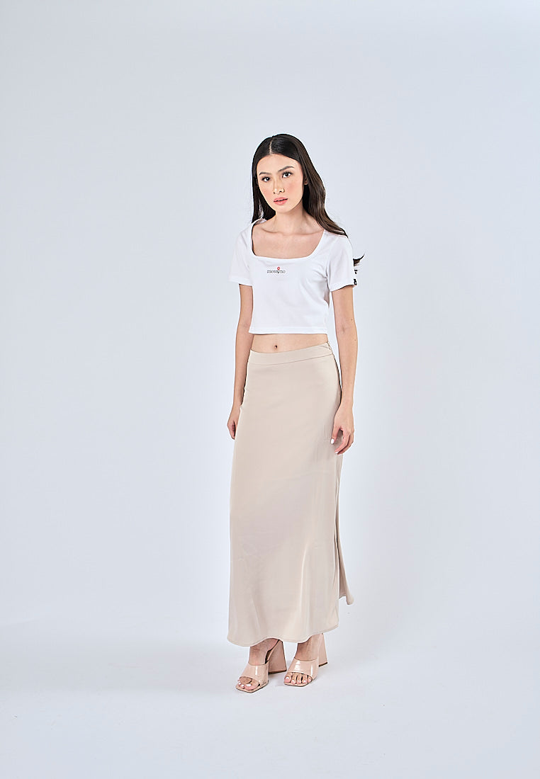 Mossimo Shyra White Retro Cropped Fit Tee