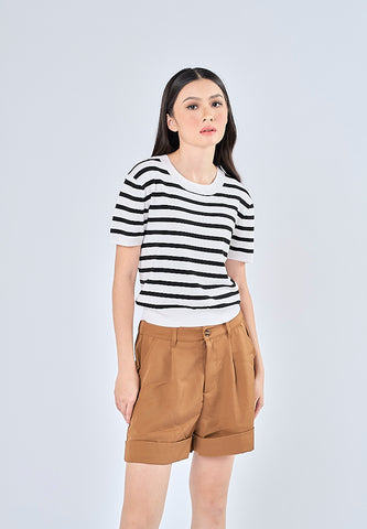 Mossimo Loralyn Black White Cropped Fashion Top