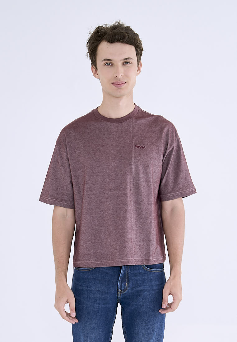 Mossimo Hale  Plum Cropped Round Neck Fashion Top