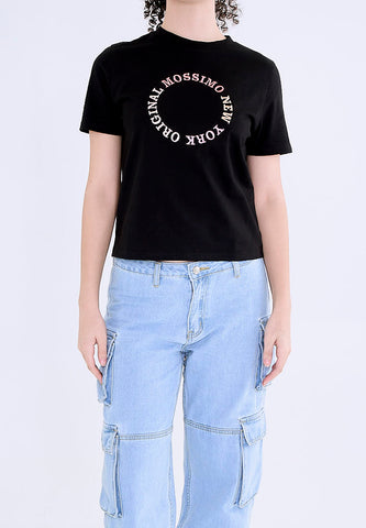 Mossimo Ella Black Comfort Fit Tee