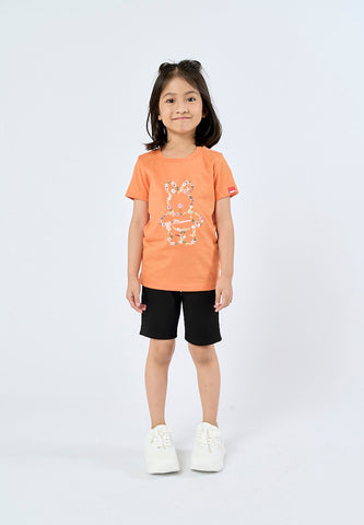 Mossimo Kids Ariel Orange Basic Graphic Tshirt