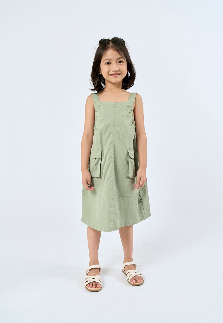 Mossimo Kids Maxine Paradise Green Patched Pocket Jumper Dress