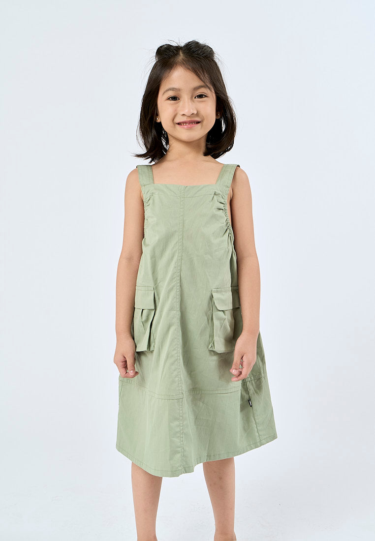 Mossimo Kids Maxine Paradise Green Patched Pocket Jumper Dress