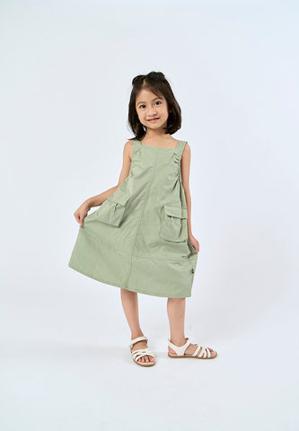 Mossimo Kids Maxine Paradise Green Patched Pocket Jumper Dress