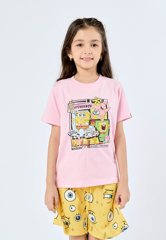 Mossimo Kids Pink Spongebob Basic Tee with Flat Print