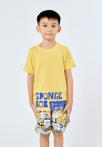 Mossimo Kids Spongebob Blazing Yellow Basic Tshirt with Flocking Print