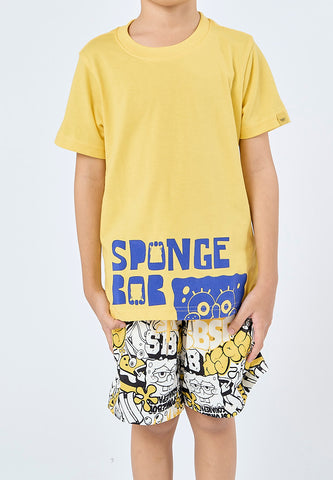 Mossimo Kids Spongebob Blazing Yellow Basic Tshirt with Flocking Print