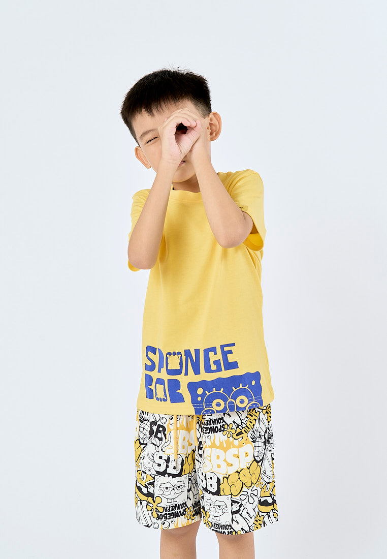 Mossimo Kids Spongebob Blazing Yellow Basic Tshirt with Flocking Print