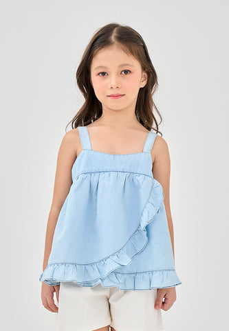 Mossimo Kids Yvette Light Blue Ruffle Hem Cami Top