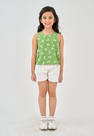 Mossimo Kids Jamaica Paradise Green Flowy Round neck Top