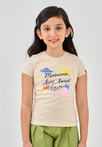 Mossimo Kids Anya Beige Basic Tshirt