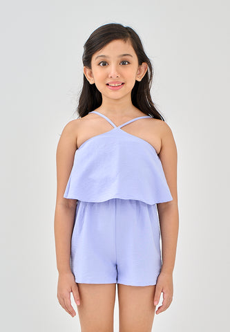 Mossimo Kids Avril Lavender Frost Ruffle Trim Cami Romper