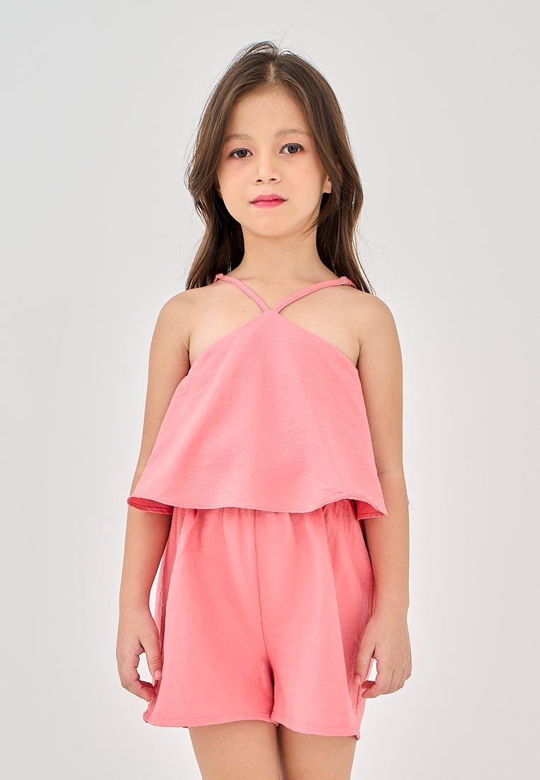 Mossimo Kids Avril Pink Ruffle Trim Cami Romper