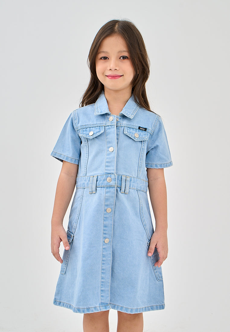 Mossimo Kids Rizza Light Blue Denim Dress with Pockets