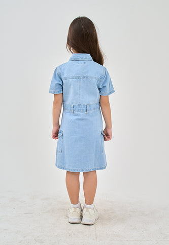 Mossimo Kids Rizza Light Blue Denim Dress with Pockets