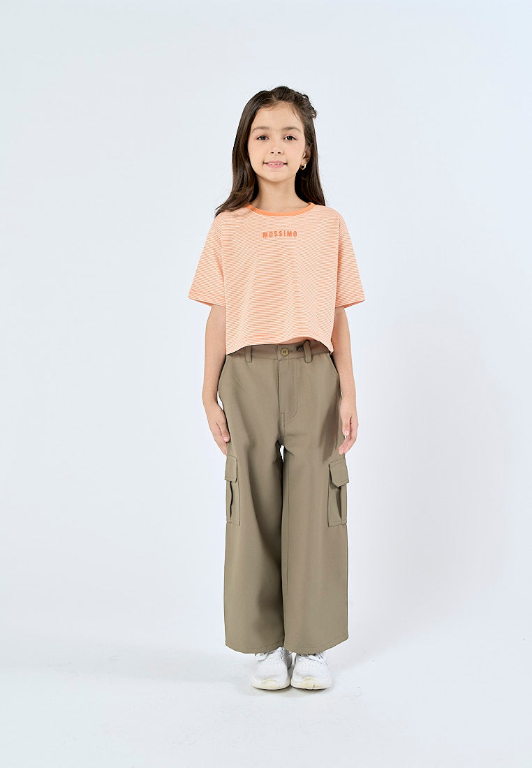 Mossimo Kids Nish Orange Striped Loose Cropped Tee