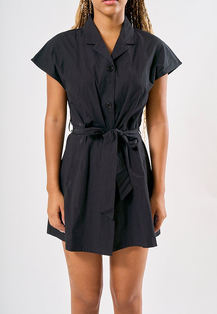 Mossimo Kiera Black Notched Collar Dress