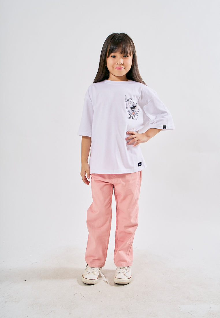 Mossimo Kids Kathleen Sesame Street White Oversized Fit Tee