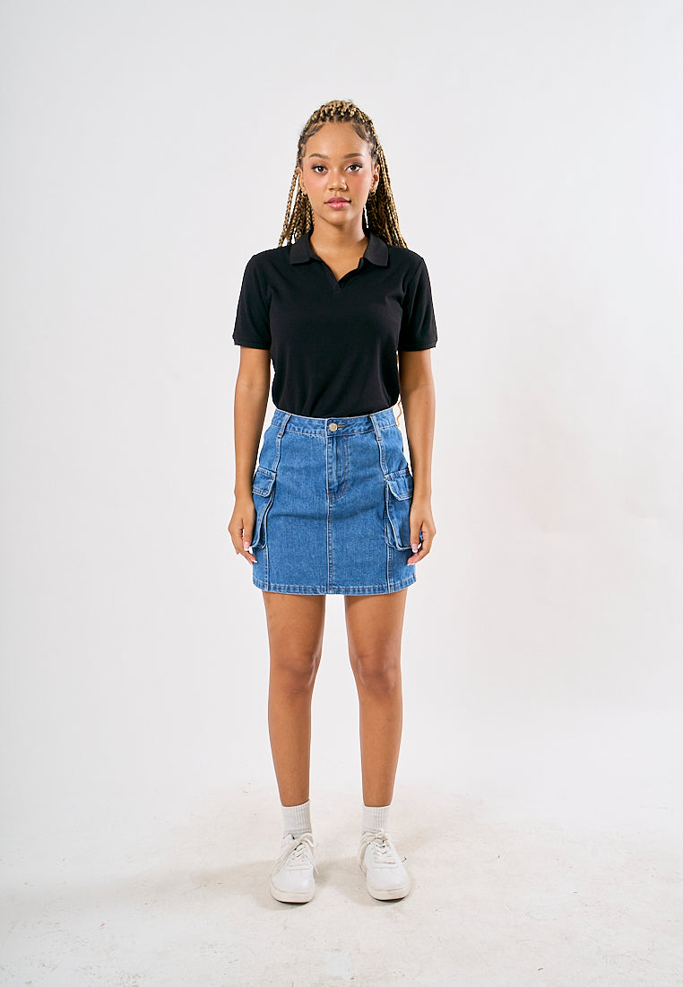 Mossimo Christy Medium Blue Denim Skirt with Flap Pocket Mossimo PH