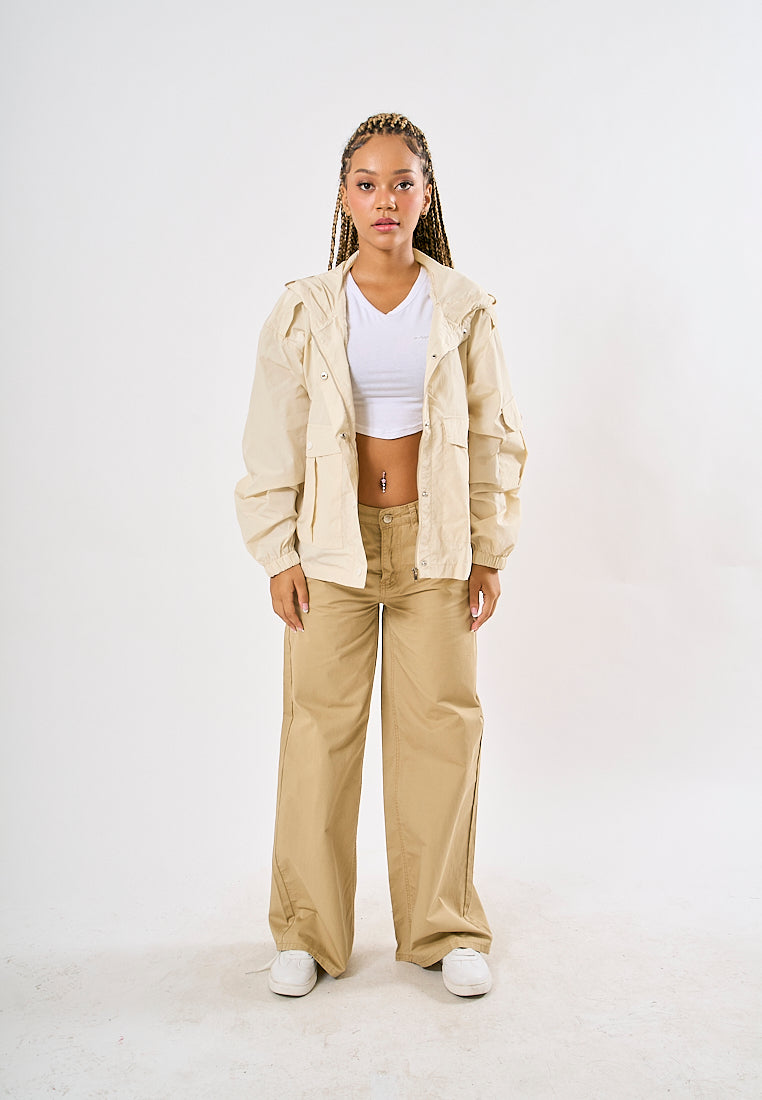 Mossimo Aviana Beige Bomber Jacket