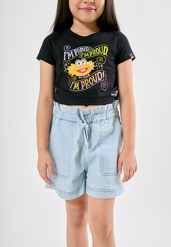 Mossimo Kids Karyl Black Sesame Street Cropped Tshirt