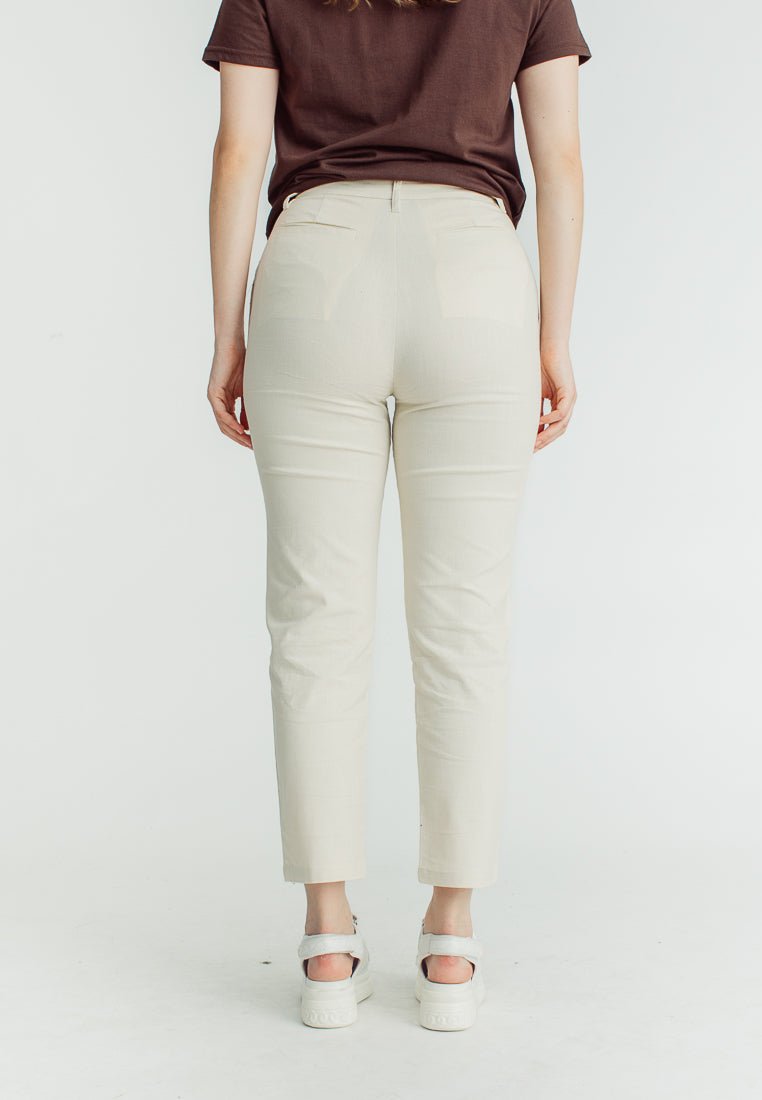 Beige Tapered High Rise Trousers - Mossimo PH