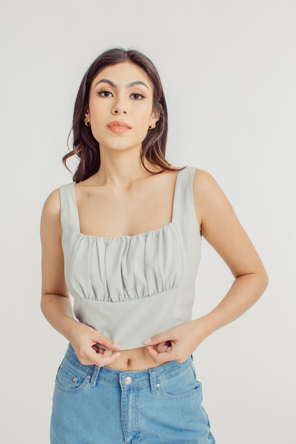 Cali Pale Green Square Neck Top - Mossimo PH